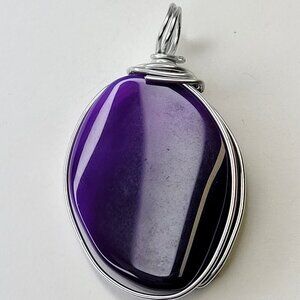 Large Purple Agate Pendant